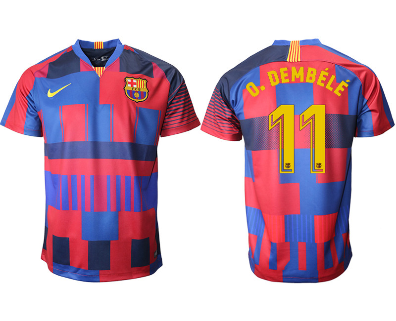 2018 19 Barcelona 11 O.DEMBELE 20th Anniversary Stadium Soccer Jersey