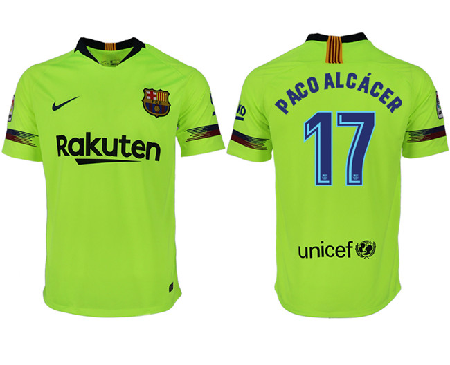 2018 19 Barcelona 17 PACO ALCACER Away Thailand Soccer Jersey