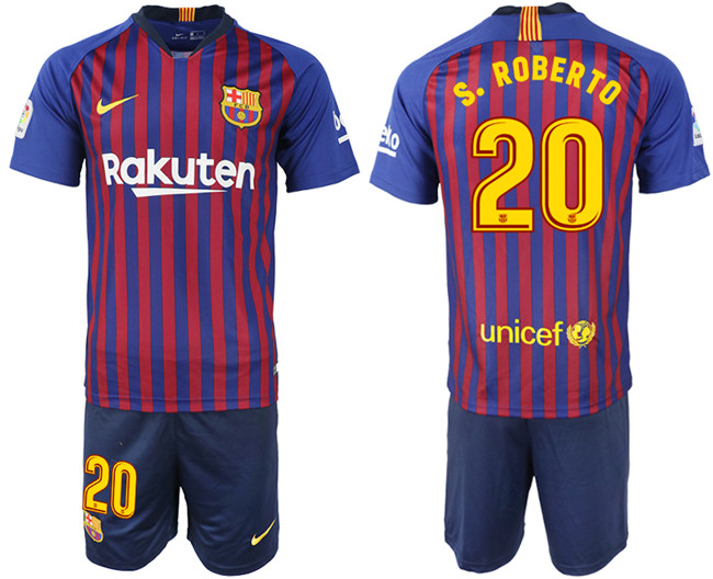 2018 19 Barcelona 20 S. ROBERTO Home Soccer Jersey