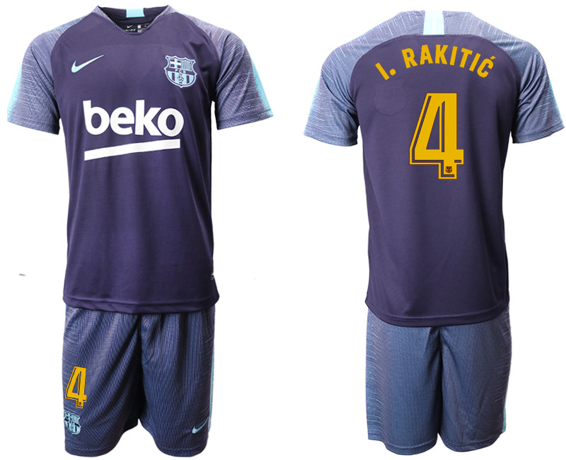 2018 19 Barcelona 4 I. RAKITIC Dark Blue Training Soccer Jersey