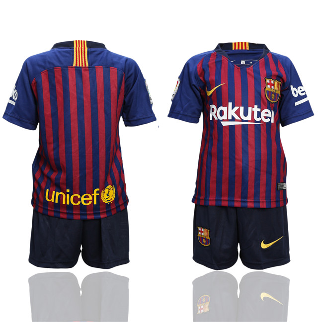 2018 19 Barcelona Home Youth Soccer Jersey