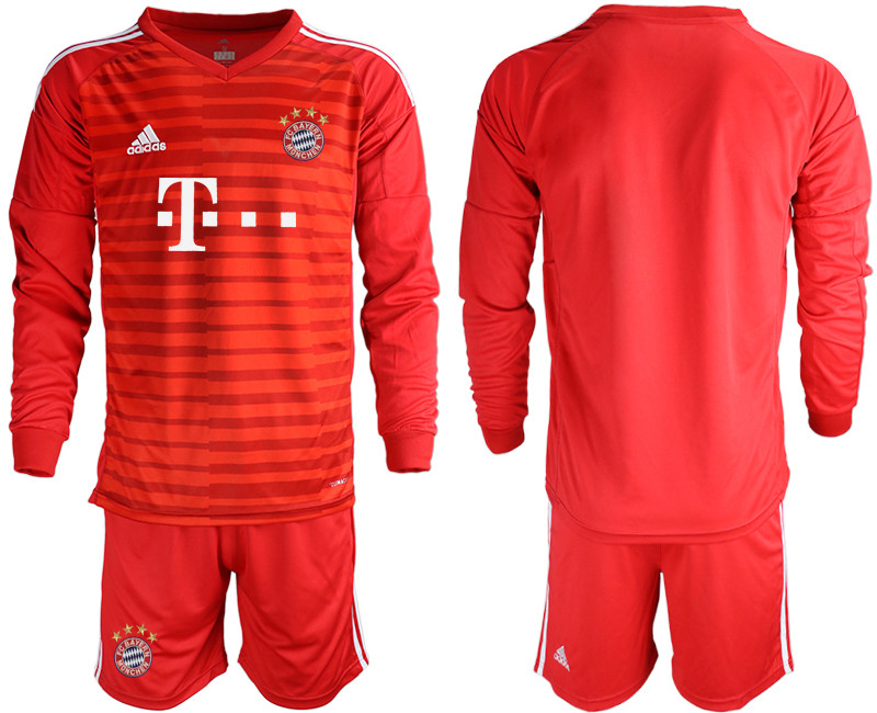 2018 19 Bayern Munich Red Long Sleeve Soccer Jersey