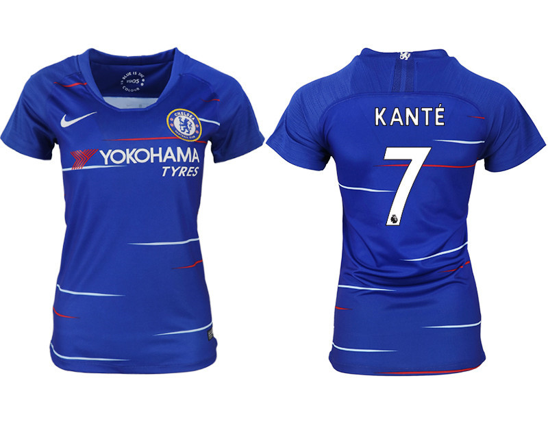 2018 19 Chelsea 7 KANTE Home Women Soccer Jersey