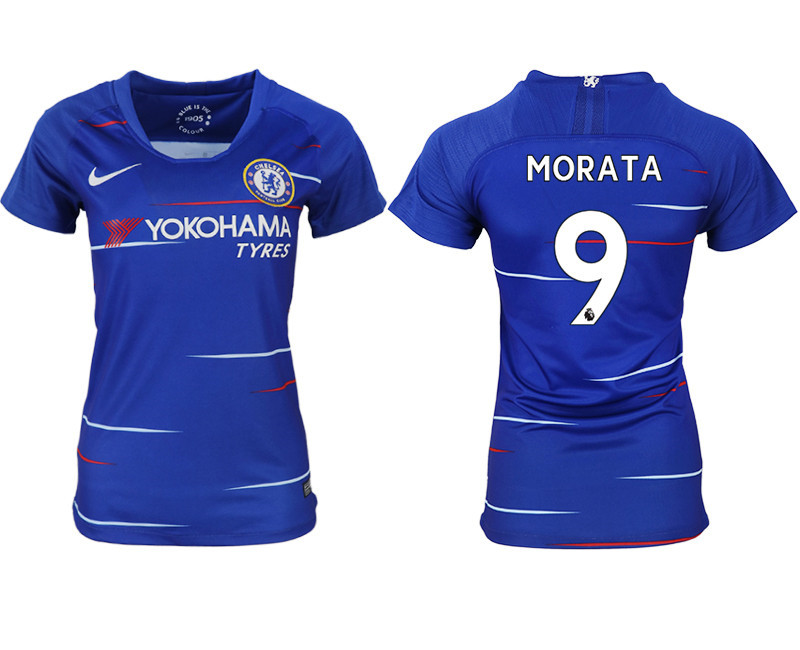 2018 19 Chelsea 9 MORATA Home Women Soccer Jersey