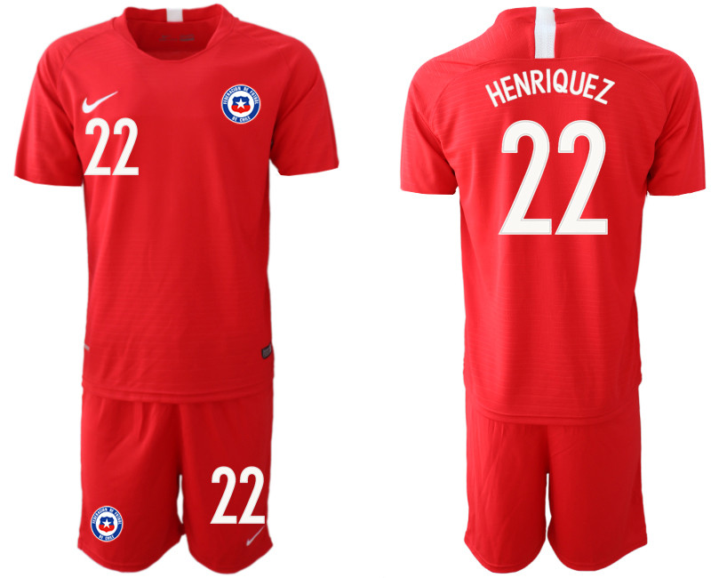 2018 19 Chile 22 HENRIQUEZ Home Soccer Jersey