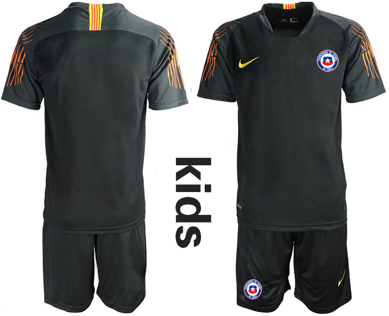 2018 19 Chile Black Youth Goalkeeper Soccer Jersey