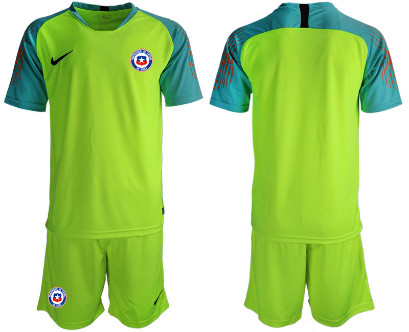 2018 19 Chile Fluorescent Green Goalkeeper Soccer Jersey