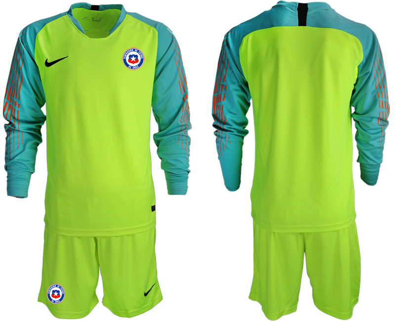 2018 19 Chile Fluorescent Green Long Sleeve Goalkeeper Soccer Jersey