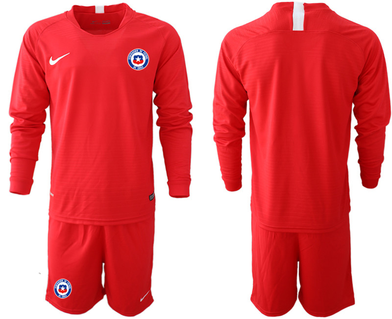 2018 19 Chile Home Long Sleeve Soccer Jersey