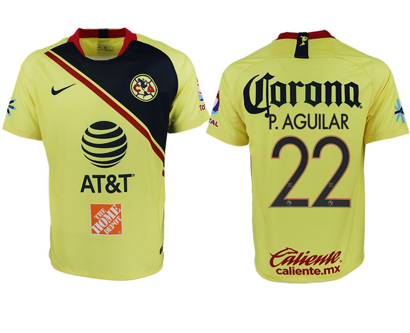 2018 19 Club America 22 P. AGUILAR Home Soccer Jersey
