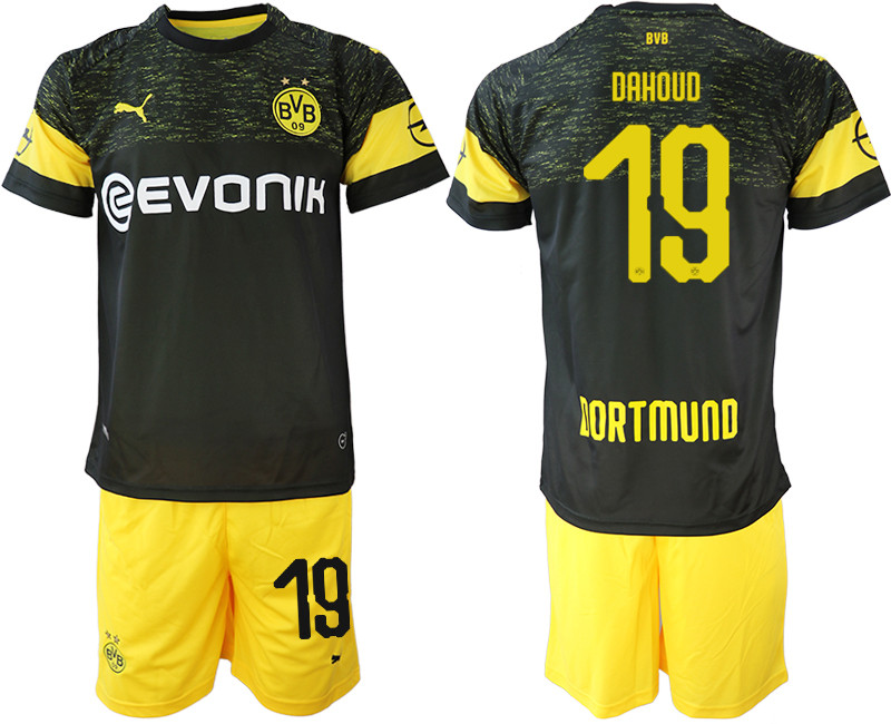 2018 19 Dortmund 19 DAHOUD Away Soccer Jersey