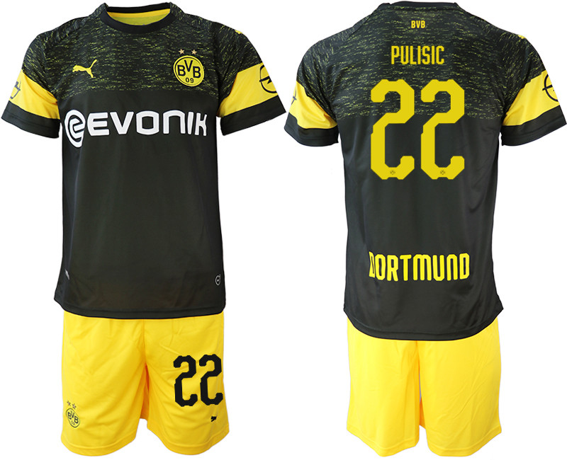 2018 19 Dortmund 22 PULISIC Away Soccer Jersey