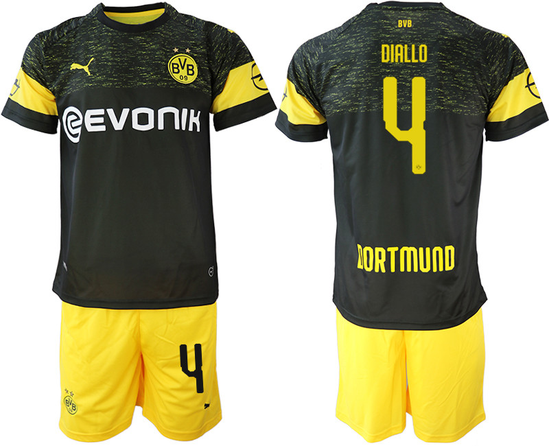 2018 19 Dortmund 4 DIALLO Away Soccer Jersey