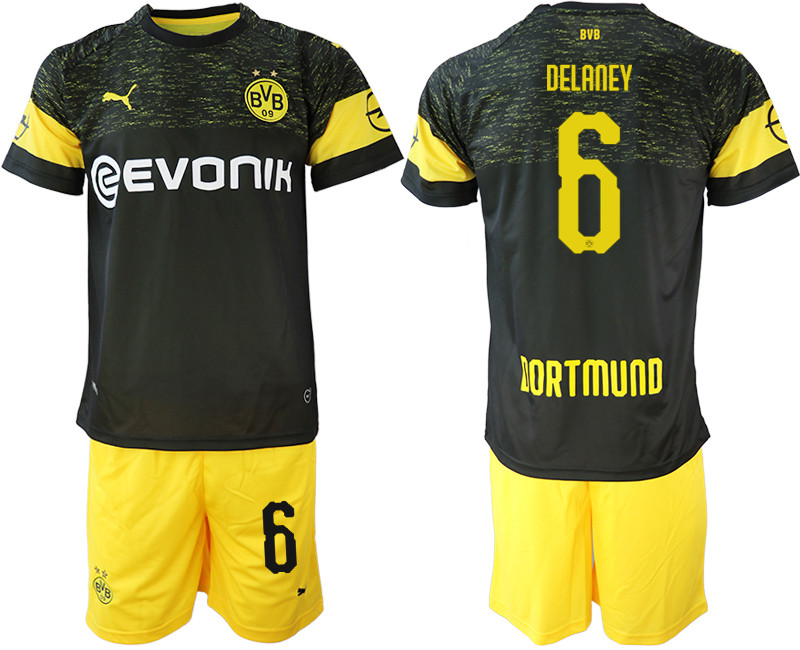 2018 19 Dortmund 6 DELANEY Away Soccer Jersey