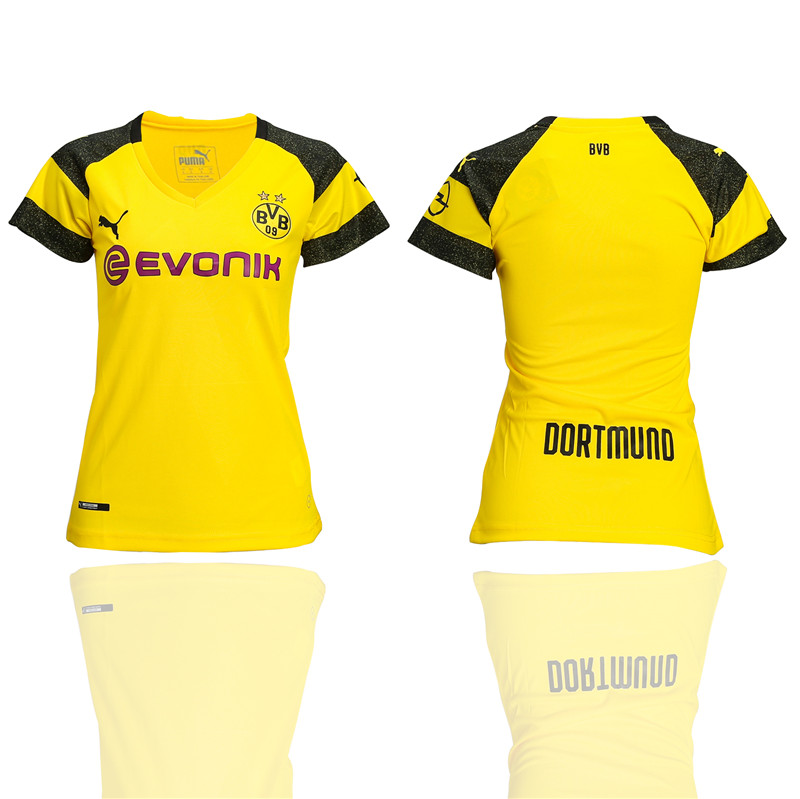2018 19 Dortmund Home Women Soccer Jersey