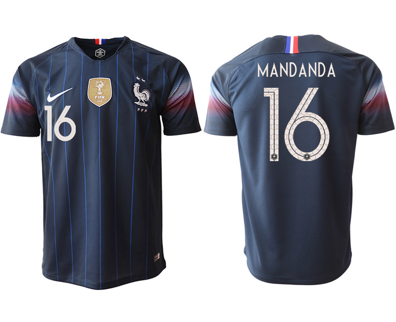 2018 19 France 16 MANDANDA Home Thailand Soccer Jersey