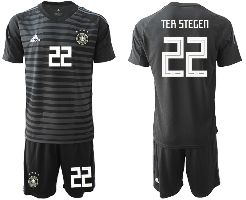 2018 19 Germany 22 TER STEGEN Black Goalkeeper Soccer Jersey