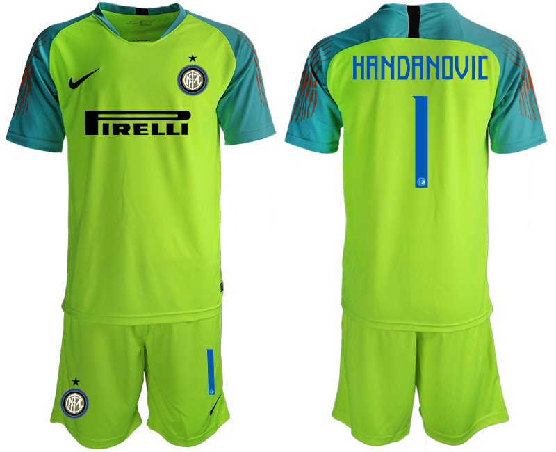 2018 19 Inter Milan 1 HANDANOVIC Fluorescent Green Goalkeeper Soccer Jersey