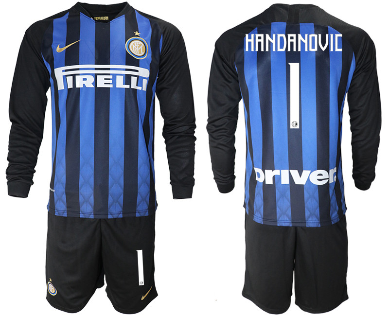 2018 19 Inter Milan 1 HANDANOVIC Home Long Sleeve Soccer Jersey