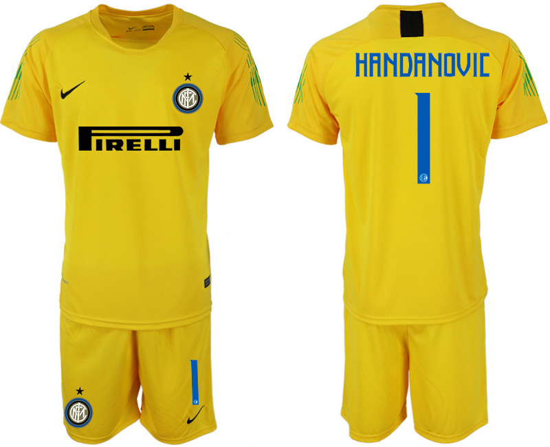2018 19 Inter Milan 1 HANDANOVIC Yellow Goalkeeper Soccer Jersey