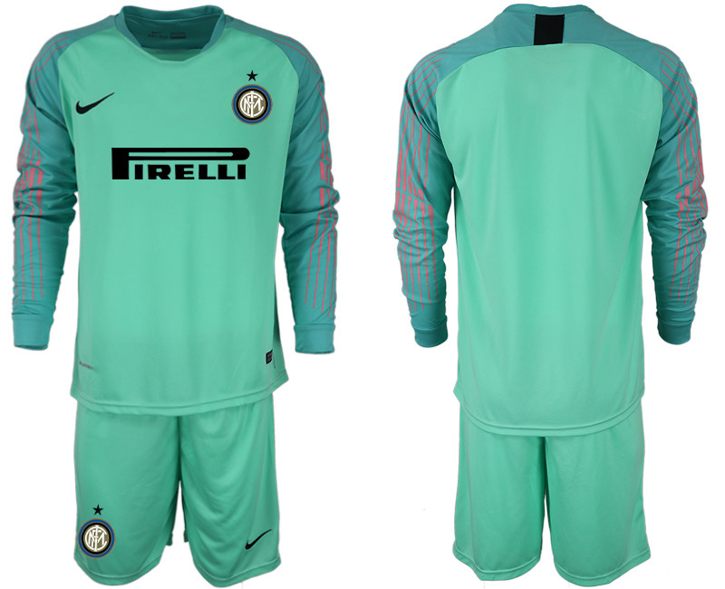 2018 19 Inter Milan Green Long Sleeve Soccer Jersey