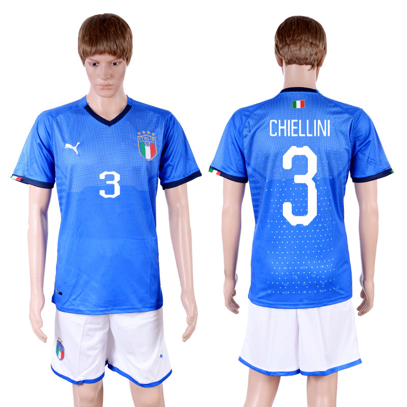 2018 19 Italy 3 CHIELLINI Home Soccer Jersey