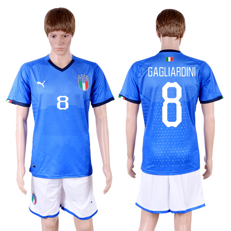 2018 19 Italy 8 GAGLIARDINI Home Soccer Jersey