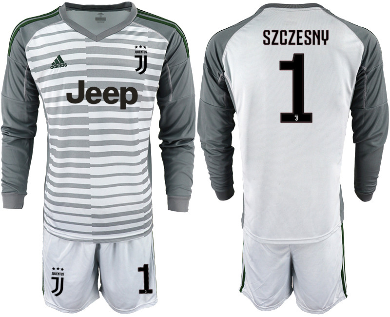 2018 19 Juventus 1 SZCZESNY Gray Long Sleeve Goalkeeper Soccer Jersey