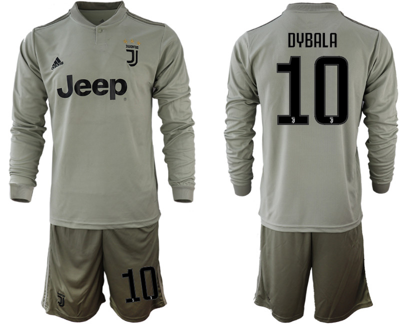 2018 19 Juventus 10 DYBALA Away Long Sleeve Soccer Jersey