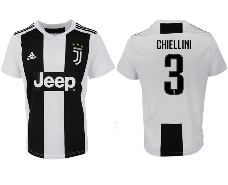 2018 19 Juventus 3 CHIELLINI Home Thailand Soccer Jersey
