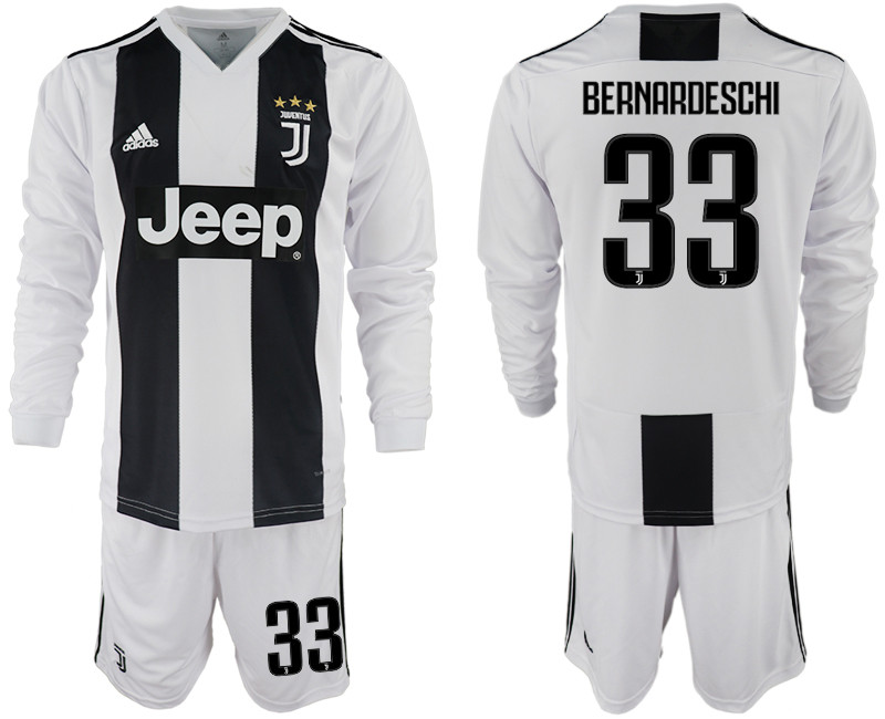 2018 19 Juventus 33 BERNARDESCHI Home Long Sleeve Soccer Jersey