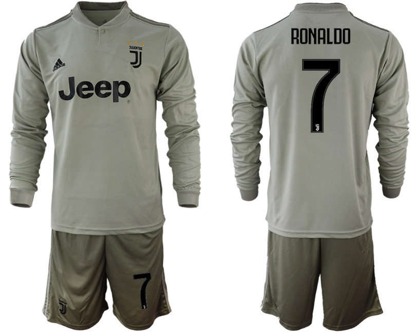 2018 19 Juventus 7 RONALDO Away Long Sleeve Soccer Jersey