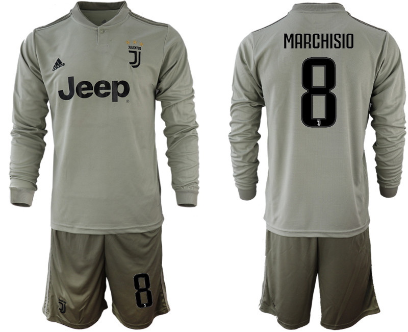 2018 19 Juventus 8 MARCHISIO Away Long Sleeve Soccer Jersey