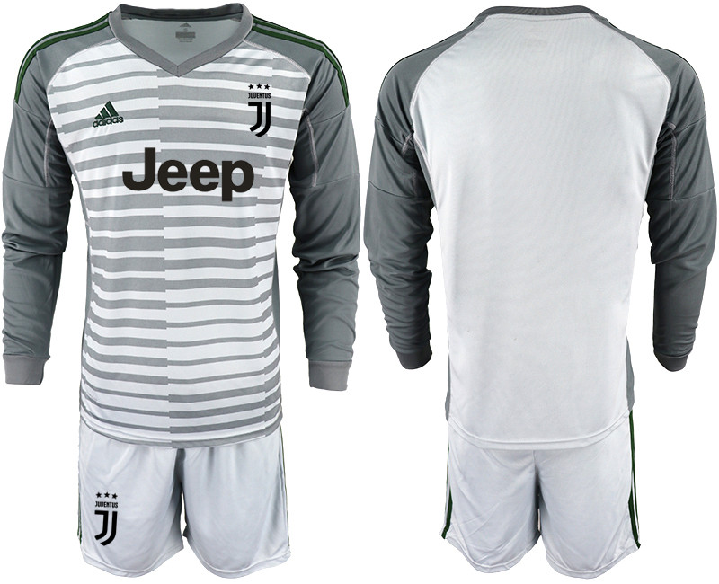 2018 19 Juventus Gray Long Sleeve Goalkeeper Soccer Jersey