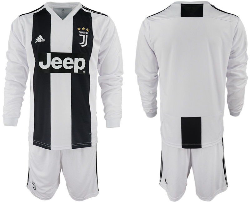 2018 19 Juventus Home Long Sleeve Soccer Jersey