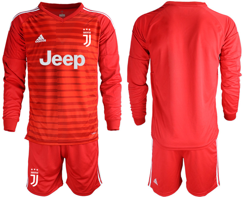 2018 19 Juventus Red Long Sleeve Goalkeeper Soccer Jersey