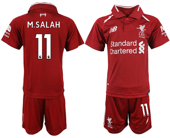 2018 19 Liverpool 11 M.SALAH Home Youth Soccer Jersey