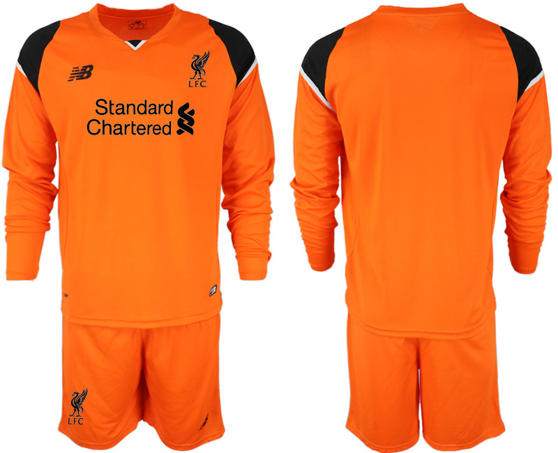 2018 19 Liverpool Orange Long Sleeve Goalkeeper Soccer Jersey