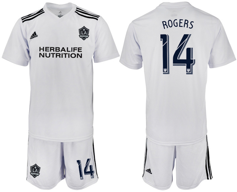 2018 19 Los Angeles Galaxy 14 ROGERS White Training Soccer Jersey