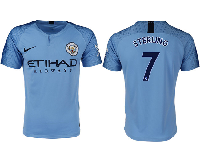 2018 19 Manchester City 7 STERLING Home Thailand Soccer Jersey