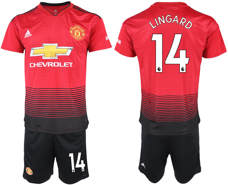 2018 19 Manchester United 14 LINGARD Home Soccer Jersey