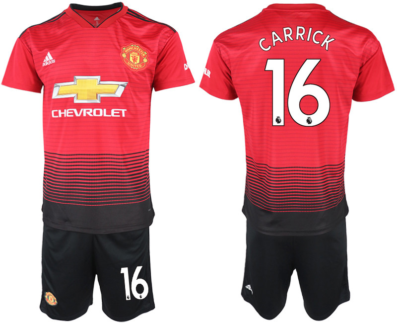 2018 19 Manchester United 16 CARRICK Home Soccer Jersey