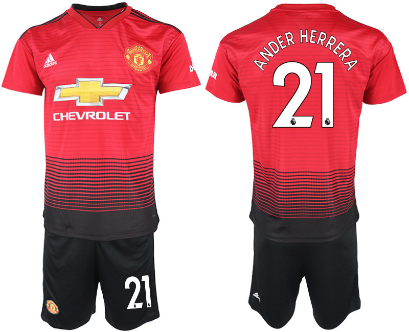 2018 19 Manchester United 21 ANDER HERRERA Home Soccer Jersey
