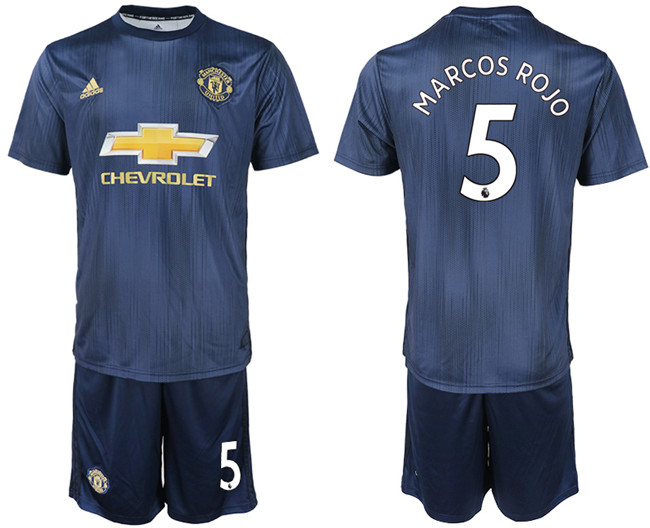 2018 19 Manchester United 5 MARCOS ROJO Third Away Soccer Jersey