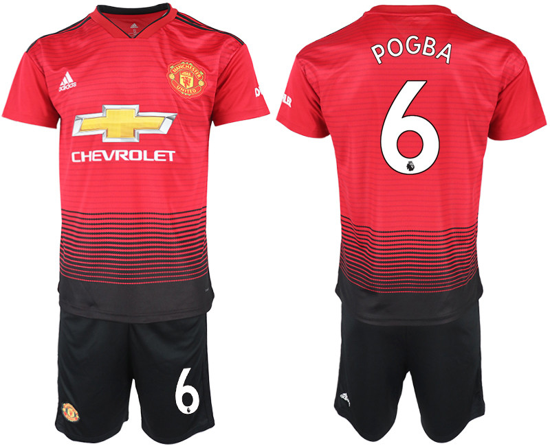 2018 19 Manchester United 6 POGBA Home Soccer Jersey