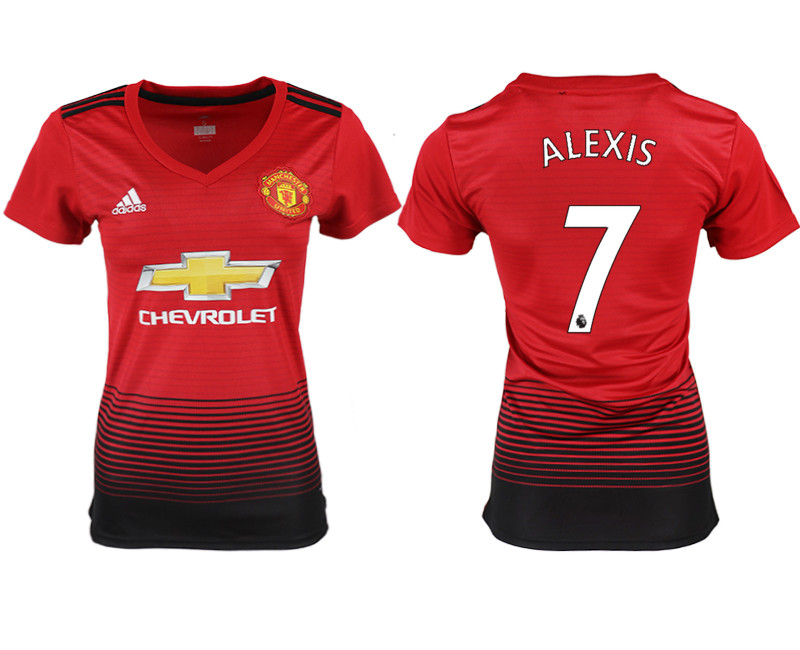 2018 19 Manchester United 7 ALEXIS Home Women Soccer Jersey
