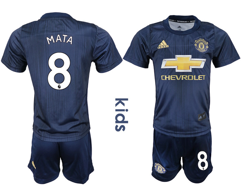 2018 19 Manchester United 8 MATA Third Away Youth Soccer Jersey