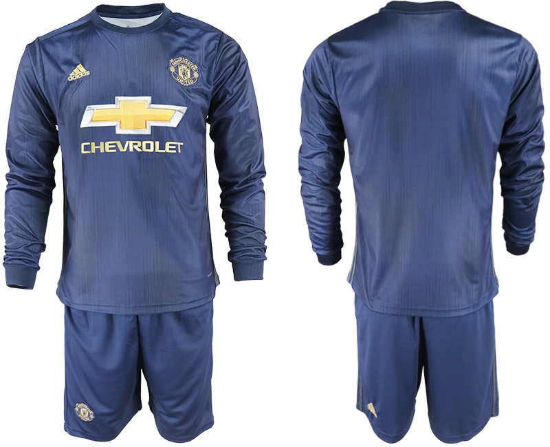 2018 19 Manchester United Away Long Sleeve Soccer Jersey