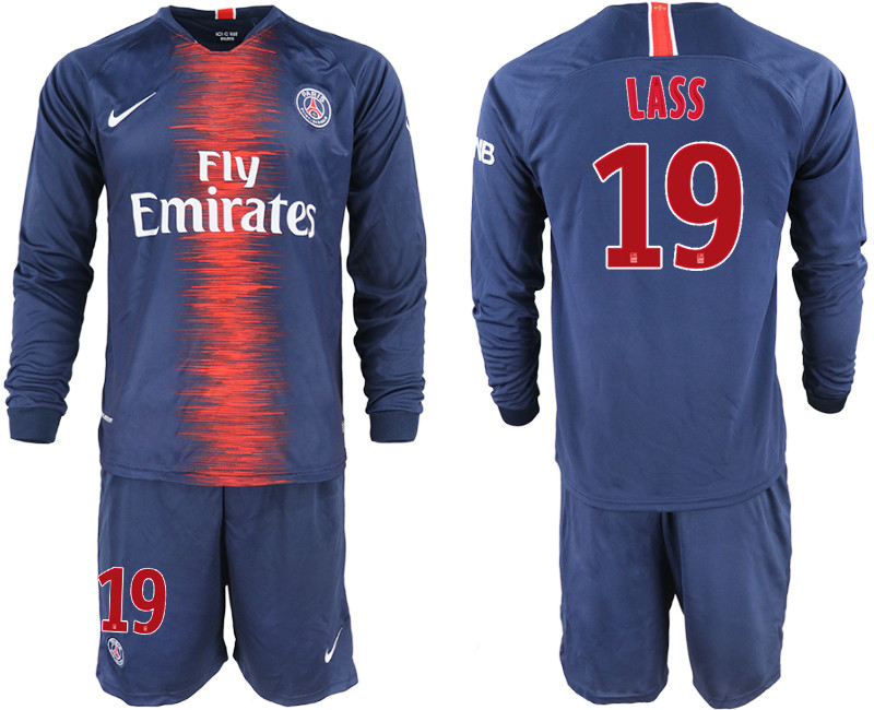 2018 19 Paris Saint Germain 19 LASS Home Long Sleeve Soccer Jersey