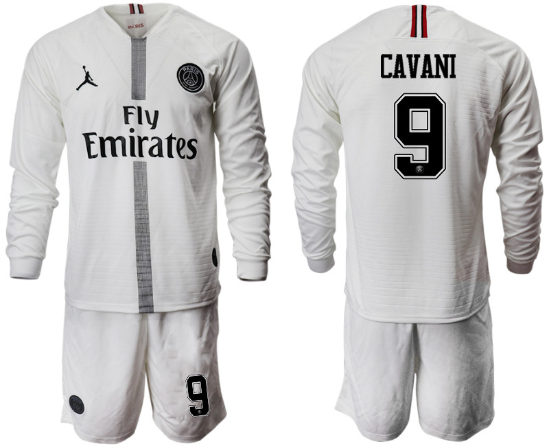 2018 19 Paris Saint Germain 9 CAVANI Away Long Sleeve Jordan Soccer Jersey
